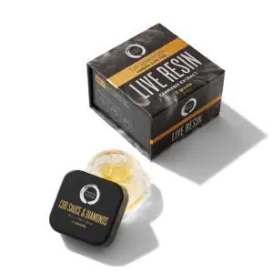 CBD Sauce and Diamonds Live Resin Concentrate Metta Hemp 2 gram jar of CBD Sauce and Diamonds