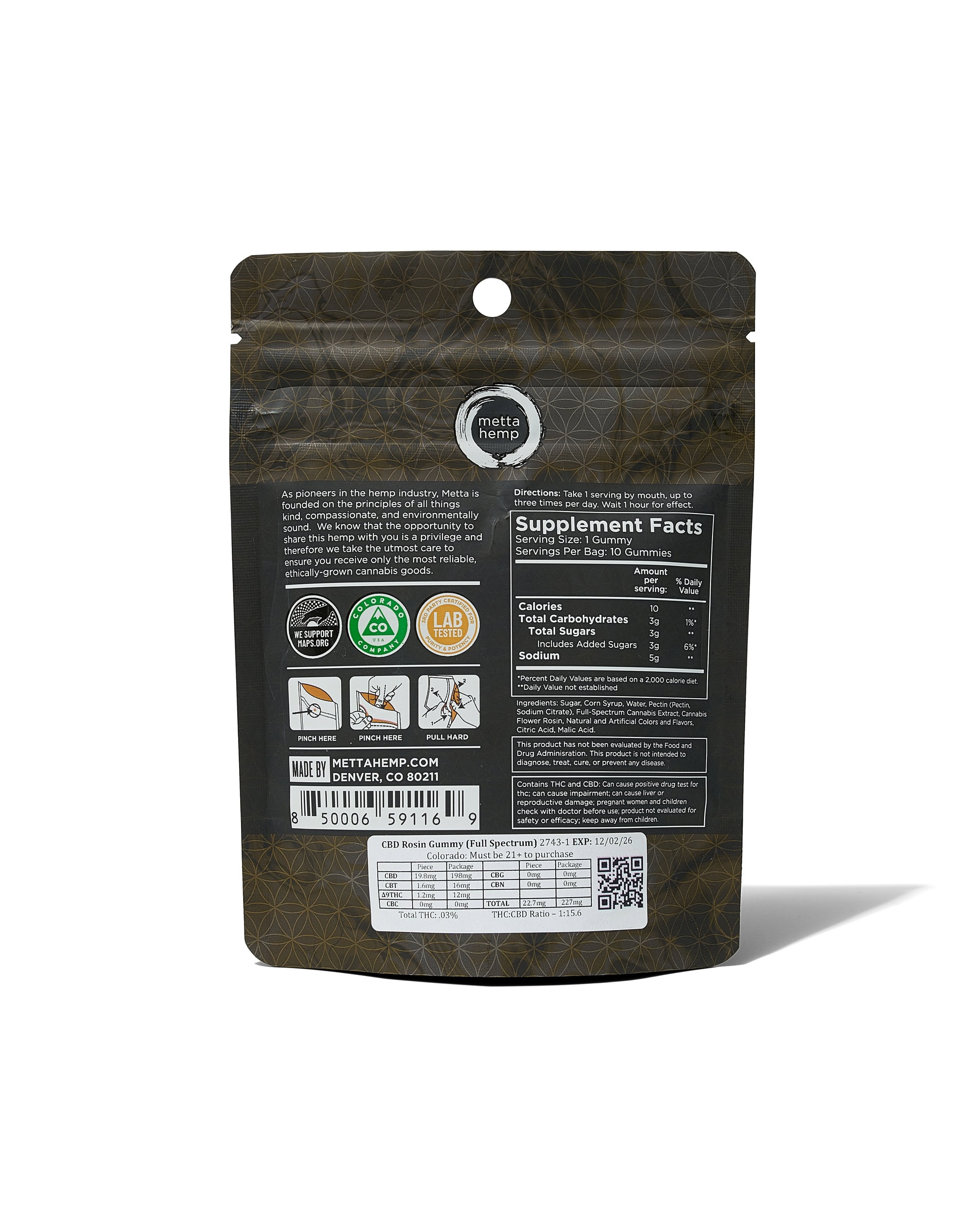 CBD Rosin Gummies: Full-Spectrum: 25mg view 2